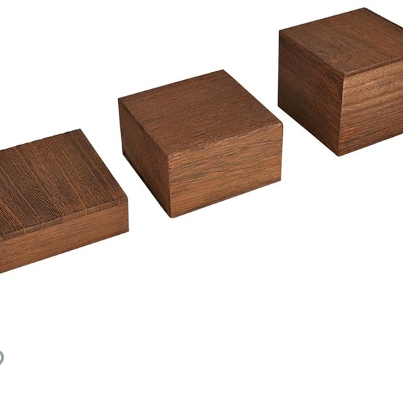 Mooca Wooden 3 Pcs Square Risers for Display, Brown Color X 4 - Picture 4 of 5